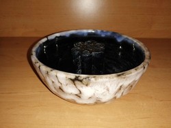 Retro Hódmezővásárhelyi kerámia ikebana váza - átm. 14 cm (3p)
