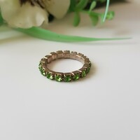 New green rhinestone flexible ring - usa 5.5 / eu 50 / ø16mm