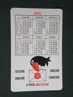 Card calendar, Hungarian post office, graphic designer, advertising figure, raven, 1973, (5)