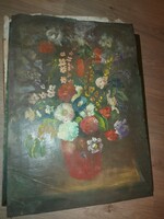 Painting, flower still life, oil, cardboard, 50x70 cm