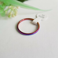 ÚJ, szivárvány színű karikagyűrű - USA 9, 10 méretek