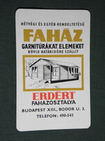 Kártyanaptár,Erdért faipari feldolgozó vállalat, Budapest,grafikai rajzos,faházak,1973,   (5)