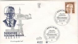 Memorial cards, fdcs 0440 (berlin) michel 429 3.50 euro