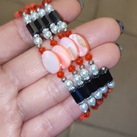 Magnetite bracelet/necklace with shell links 90cm