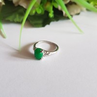 New green opal stone ring - usa 5.5 / eu 50 / ø16mm