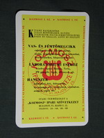 Kártyanaptár, Kozmosz vas és fémtömegcikk szövetkezet, Budapest,grafikai ,1973,   (5)