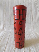 Tófej's rarer tube vase with abstract decor - marked, flawless, 29 cm