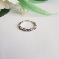 ÚJ, lila strasszköves bizsu gyűrű - USA 6, 7, 9, 9,5 méretek