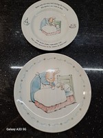 Wedgwood angol porcelán lapos gyermek tányér szett Nyúl Péter dekorral