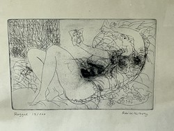 Károly Reich morning nude etching 1977 (k0012)