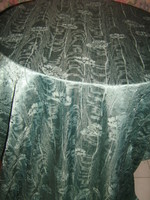 Beautiful elegant green floral crinkled silk damask curtain