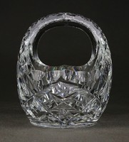 1L720 Kisméretű hibátlan gyűrűtartó kristály kosár 14.5 cm