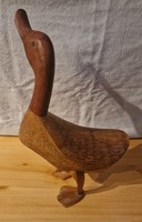 Hand carved decorative bamboo duck