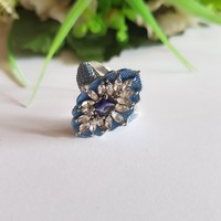 New blue rhinestone ring - usa 10 / eu 62 / ø20mm