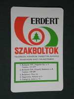 Kártyanaptár,Erdért faipari feldolgozó vállalat, Budapest,grafikai rajzos,szakboltok,1973,   (5)