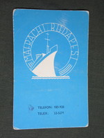 Kártyanaptár, Mafracht, hajó szállítmányozási vállalat, Budapest,1973,   (5)