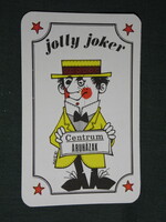 Kártyanaptár, Centrum áruházak, grafikai rajzos,reklám figura, jolly Joker,1973,   (5)