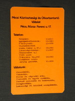 Kártyanaptár, Pécs köztisztasági útkarbantartó vállalat,1973,   (5)