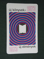 Kártyanaptár, Állami könyvterjesztő vállalat, Budapest, könyvesboltok, grafikai,1973,   (5)