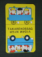 Kártyanaptár, OTP takarékpénztár, bank,grafikai rajzos,vasút,autóbusz,gyerek modell,1973,   (5)