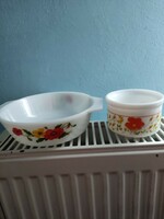 Poppy pyrex - Jena - milk glass bowls - retro/vitange kitchen.