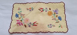 Embroidered floral needlework, tablecloth 36 x 22 cm.