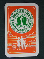 Kártyanaptár, Jugoszlávia, Állami biztosító, utasbiztosítás, grafikai rajzos,1973,   (5)