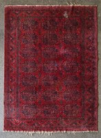 1K968 antique Afghan elephant sole pattern Persian rug burgundy blue medium rug 200 x 286 cm