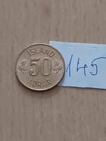 Iceland 50 aurar 1970 nickel-brass 145.