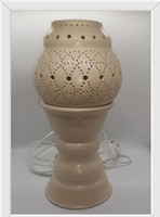 Beige floor lamp with lace decoration