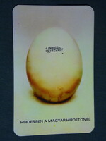 Card calendar, Hungarian advertising newspaper, magazine, Budapest, graphic artist, egg, 1973, (5)
