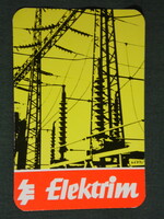 Kártyanaptár, Lengyelország,Elektrim elektromos berendezések, Warszawa, grafikai rajzos,1973,   (5)