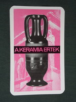Kártyanaptár, Amfora Üvért vállalat, Budapest, kerámia váza,1973,   (5)