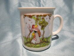 Small Bavarian mug, cup - mother with her children