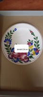 Hand-painted granite wall plate with a diameter of 24 cm