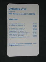 Card calendar, glassware ktsz, Budapest, branch plants, locations, 1973, (5)