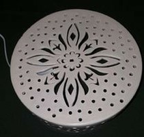 Ceramic wall lamp with a mandala pattern