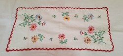 Embroidered spring floral needlework, runner, tablecloth 53 x 27 cm.