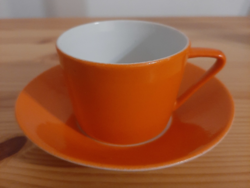 Hollóházi narancssárga kávés csésze+ alj