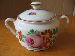 Old hand-painted pink sugar bowl