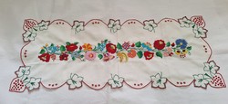 Embroidered floral needlework, runner, tablecloth 81 x 33 cm.