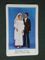 Kártyanaptár, Jelmezkészítő kölcsönző vállalat, Budapest, esküvői ruha modell,1973,   (5)