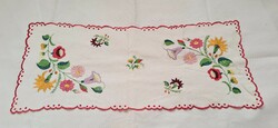 Embroidered floral needlework runner, tablecloth 74 x 31 cm.