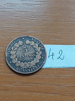 France 5 centimes 1880 / Paris, bronze 42.