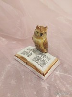 Bodrogkeresztúr pottery, a wise owl sitting on a book.