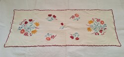 Embroidered floral needlework runner, tablecloth 83 x 32 cm.