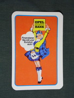 Kártyanaptár, Németország, Opel Kredit Bank, grafikai rajzos, női modell,1973,   (5)
