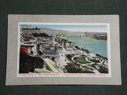 Postcard, Budapest, Danube view, with Gellért statue, donau-ansicht mit st. With Gerhardus denkmal