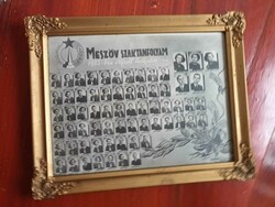 Old lace gilded frame photo frame with glass photo frame plastering course 1953 graduation photo