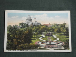 Postcard, usa, state capitol and central park, st. Paul, min.